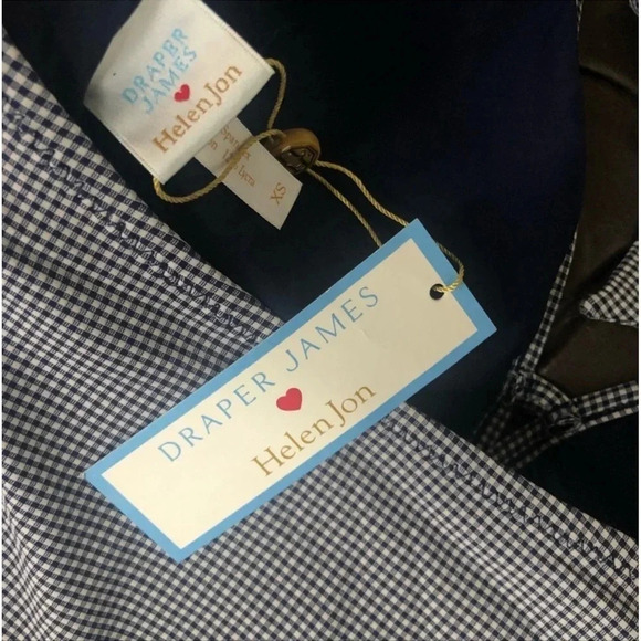 New Draper James x Helen Jon Keyhole navy Gingham Halter swimsuit one piece - Picture 15 of 16